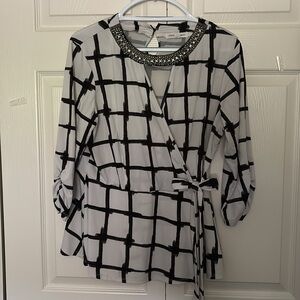 PerSeption Concept Monochrome Embellished Blouse